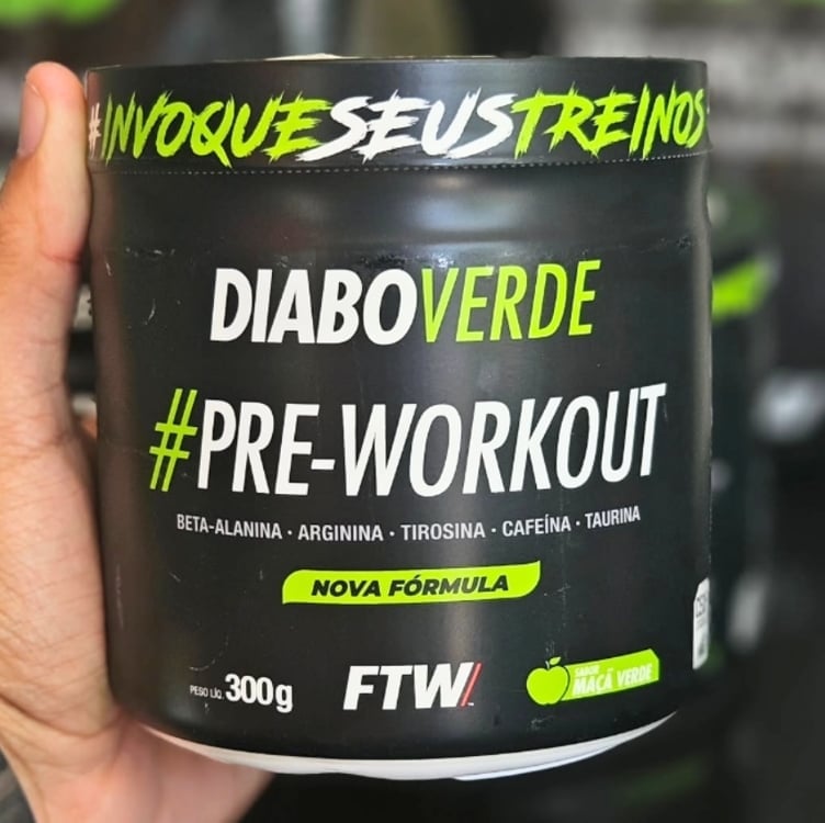 FTW Pré-Treino Diabo Verde - Energia Extrema, Força e Foco - Potência Hardcore com Cafeína, Beta-Alanina - Para Treinos Intensos - sabor: Energético - Pote 300g FTW Pré-Treino Diabo Verde - Energia Extrema, Força e Foco - Potência Hardcore com Cafeína, Beta-Alanina - Para Treinos Intensos - sabor: Energético - Pote 300g