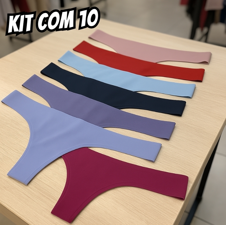 Kit 10 Calcinhas Sensitiv Sem Costura Microfibra Kit 10 Calcinhas Sensitiv Sem Costura Microfibra