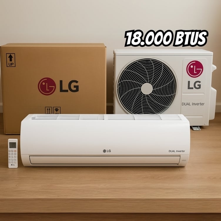 Ar Condicionado Split Hi Wall Inverter Lg Dual Compact +ia R-32 18000 Btu/h Frio S3nq18klqal.eb2gam1- 220 Volts Ar Condicionado Split Hi Wall Inverter Lg Dual Compact +ia R-32 18000 Btu/h Frio S3nq18klqal.eb2gam1- 220 Volts