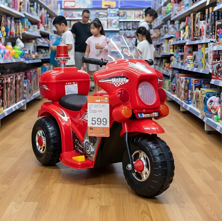 Mini Moto Infantil Elétrica Motorizada Motocicleta Com Som E Luz Sirene Polícia E Baú - Zippy Toys