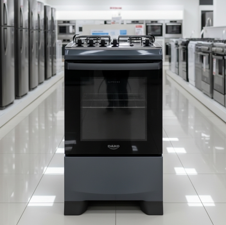 Fogão 4 Bocas Dako Supreme Mesa De Inox A Gás Titanium Bivolt