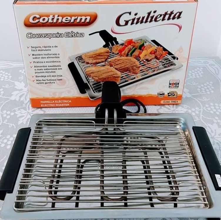 Churrasqueira Elétrica Portátil Grelha Removível Bandeja Coletora Cotherm Giulietta Grill 1250W (220V) Churrasqueira Elétrica Portátil Grelha Removível Bandeja Coletora Cotherm Giulietta Grill 1250W (220V)