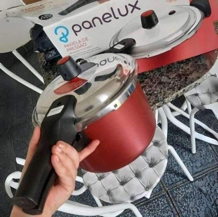 Panelux Panela de Pressão Fechamento Externo 4,5L Cereja Premium Panelux Panela de Pressão Fechamento Externo 4,5L Cereja Premium