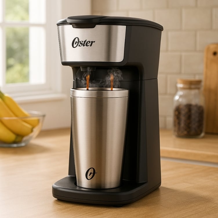 Oster Cafeteira 2Day Inox 2 em 1 com Copo Térmico, 110V, Preto/Inox, 600W, OCAF200 Oster Cafeteira 2Day Inox 2 em 1 com Copo Térmico, 110V, Preto/Inox, 600W, OCAF200