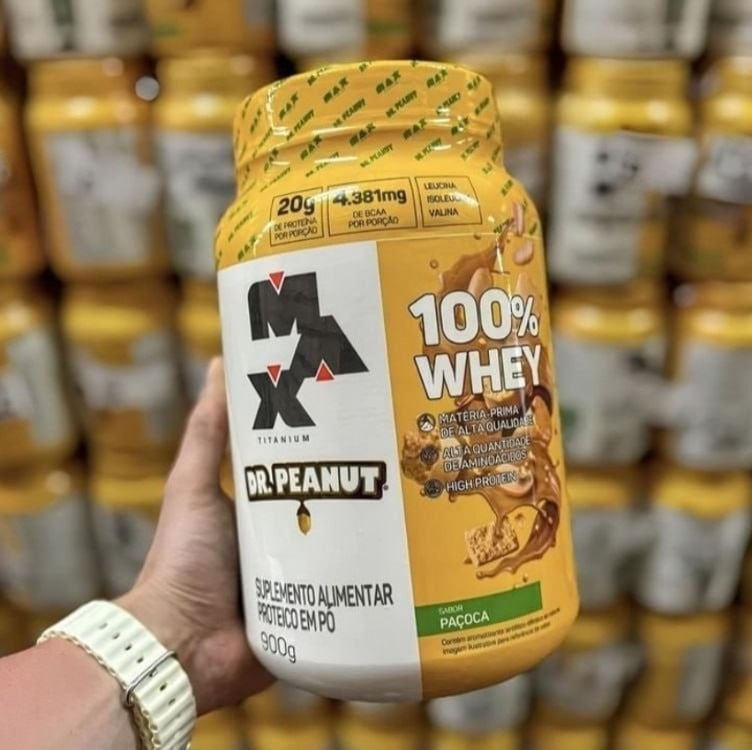 100% Whey Max Titanium X Dr. Peanut 900g Paçoca Max Titanium 100% Whey Max Titanium X Dr. Peanut 900g Paçoca Max Titanium