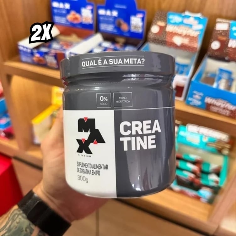 Kit 2x Creatina 300g Max Titanium Monohidratada em Pó Sem Sabor Kit 2x Creatina 300g Max Titanium Monohidratada em Pó Sem Sabor