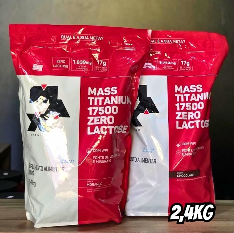 Max Titanium - Mass Titanium 17500 Zero Lactose - Suplemento Em Pó - Sabor Morango Max Titanium - Mass Titanium 17500 Zero Lactose - Suplemento Em Pó - Sabor Morango