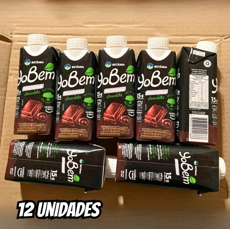 Pack YoBem Bebida Proteica Chocolate 15g de Proteínas Whey - 12 Unidades Pack YoBem Bebida Proteica Chocolate 15g de Proteínas Whey - 12 Unidades