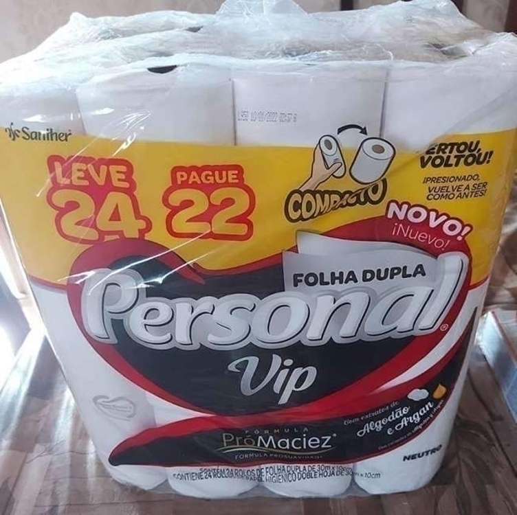 Personal VIP - Papel Higiênico Folha Dupla, Branco 24 unidades (Embalagem pode variar) Personal VIP - Papel Higiênico Folha Dupla, Branco 24 unidades (Embalagem pode variar)
