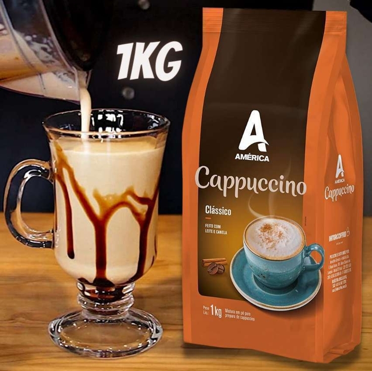 Cappuccino em Pó América Clássico - Pac. 1 KG Cappuccino em Pó América Clássico - Pac. 1 KG