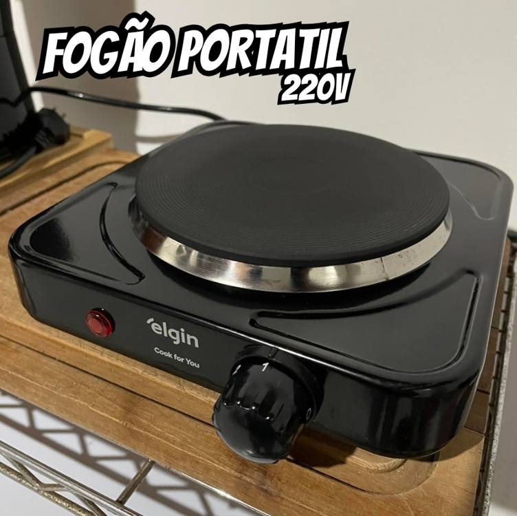 Fogão portátil de mesa Elgin - 1 boca – 1000W – 220V Fogão portátil de mesa Elgin - 1 boca – 1000W – 220V