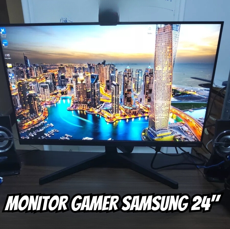 Monitor Gamer Samsung 24" FHD 75Hz HDMI VGA Freesync Preto Série T350 110/220V Monitor Gamer Samsung 24" FHD 75Hz HDMI VGA Freesync Preto Série T350 110/220V