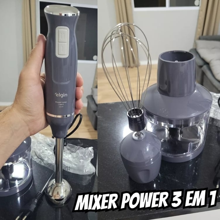 Mixer Power Inox 3 em 1 600W Elgin Lunar 220V - Mixer, triturador e batedor Mixer Power Inox 3 em 1 600W Elgin Lunar 220V - Mixer, triturador e batedor