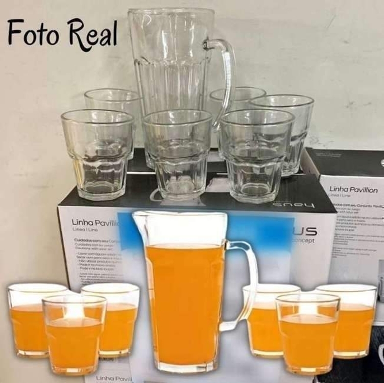 Conjunto De Jarra 1l E Copos 300ml De Vidro Haus - Pavillion 7 Peças Conjunto De Jarra 1l E Copos 300ml De Vidro Haus - Pavillion 7 Peças