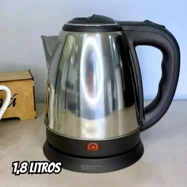 Chaleira Elétrica 1,8l Inox Desligamento Automatico Cor Aço 110v Chaleira Elétrica 1,8l Inox Desligamento Automatico Cor Aço 110v