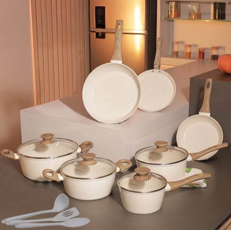 Conjunto De Panelas Com 10 Peças Cook Marmol Mimo Style Conjunto De Panelas Com 10 Peças Cook Marmol Mimo Style