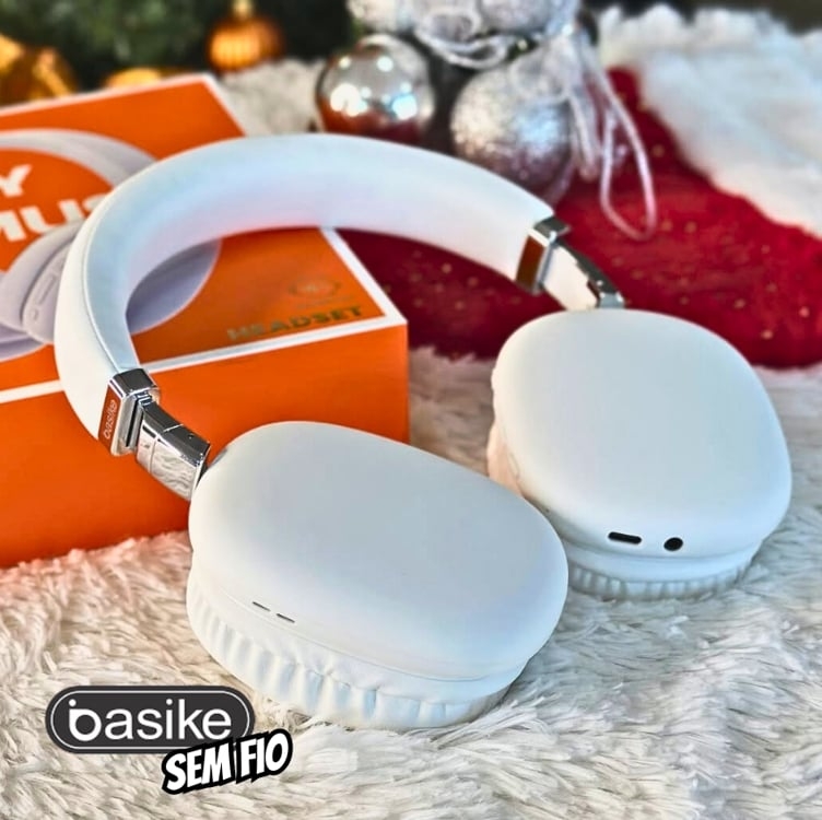 Basike Fones de Ouvido Sem Fio, Headphone Bluetooth on-ear com Microfone, ANC Cancelamento do Ruído, Até 50 Horas de Música, HQ001B (Branco) Basike Fones de Ouvido Sem Fio, Headphone Bluetooth on-ear com Microfone, ANC Cancelamento do Ruído, Até 50 Horas de Música, HQ001B (Branco)