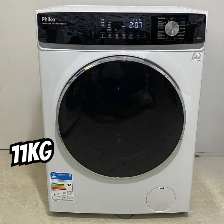 Lava E Seca Philco 11kg Pls11a Eco Invertplus 16 Programas Lavagem Branca 127v Lava E Seca Philco 11kg Pls11a Eco Invertplus 16 Programas Lavagem Branca 127v