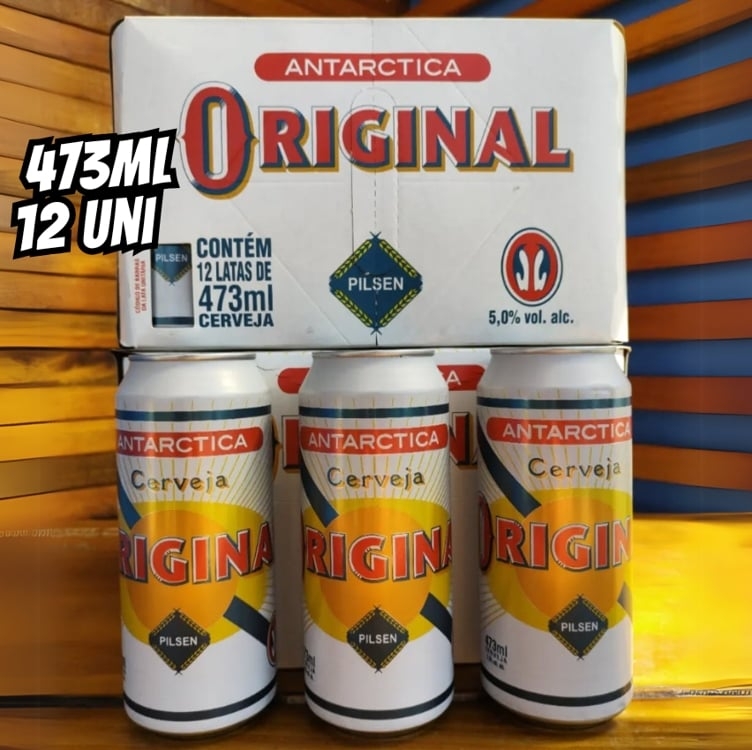 Pack Cerveja Original Antarctica, Lata, 473ml, Caixa 12 unidades Pack Cerveja Original Antarctica, Lata, 473ml, Caixa 12 unidades