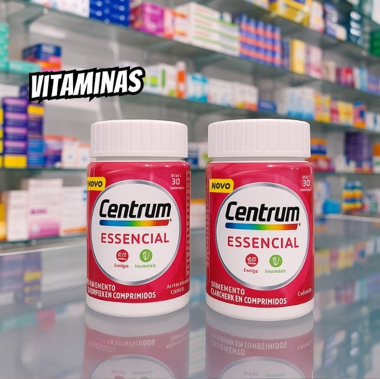 Centrum Essencial, Multivitamínico Adulto, Suplemento Vitamínico com Vitaminas B1, B2, B5, B6, Vitamina D, e Vitamina C, 30 Comprimidos Centrum Essencial, Multivitamínico Adulto, Suplemento Vitamínico com Vitaminas B1, B2, B5, B6, Vitamina D, e Vitamina C, 30 Comprimidos