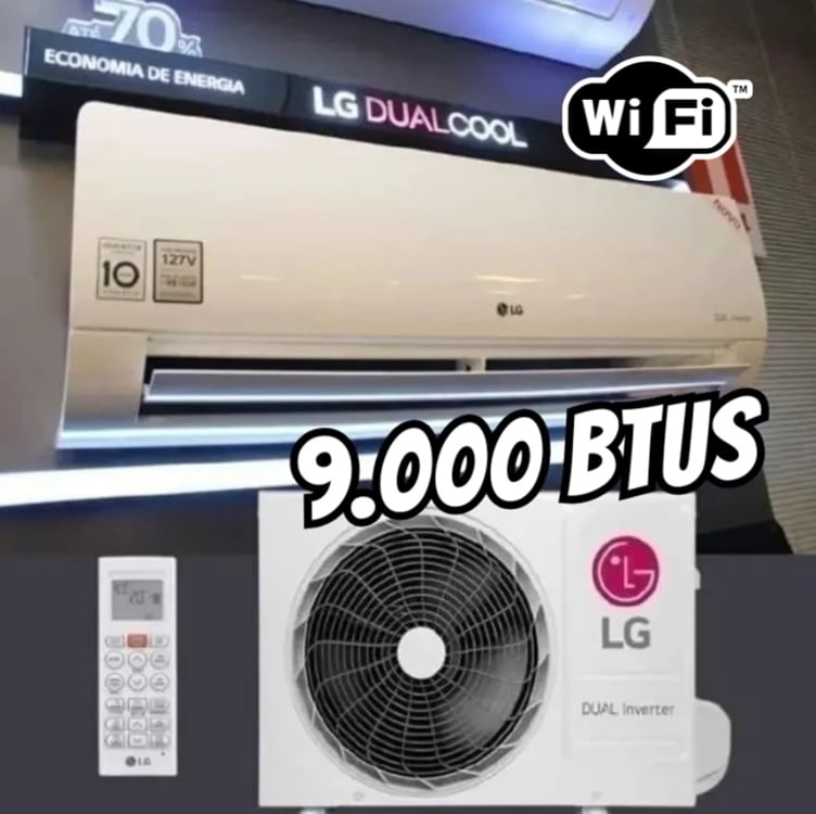 Ar Condicionado LG Dual Inverter Voice +IA 9000 BTUs 220V Frio S3-Q09AA31A.EB2GAM1 Ar Condicionado LG Dual Inverter Voice +IA 9000 BTUs 220V Frio S3-Q09AA31A.EB2GAM1
