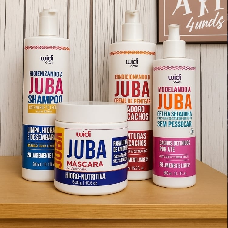Kit Juba Shampoo, Condicionador, Geleia E Mousse Widi Care Kit Juba Shampoo, Condicionador, Geleia E Mousse Widi Care