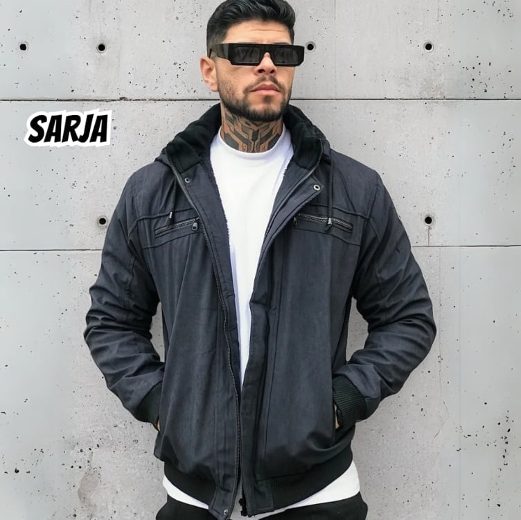 Jaqueta Masculina De Sarja Com Capuz Removivel Casaco Frio Jaqueta Masculina De Sarja Com Capuz Removivel Casaco Frio