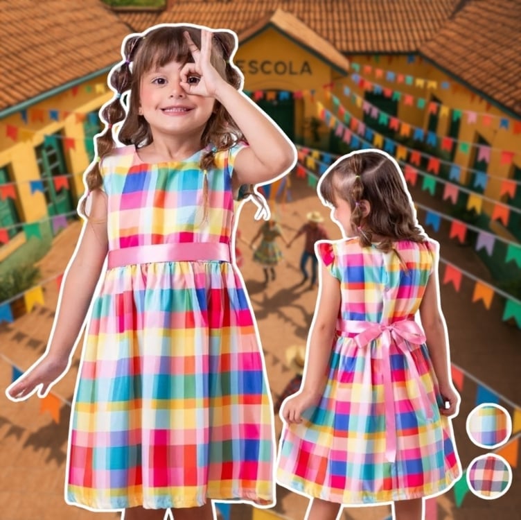 Vestido Infantil Festa Junina Quadrilha Arraiá Conforto Luxo Vestido Infantil Festa Junina Quadrilha Arraiá Conforto Luxo