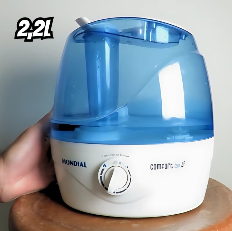 Umidificador de Ar Ultrassônico Comfort Air 2, Mondial, Branco/Azul, 30W, Bivolt - NUA-02 Umidificador de Ar Ultrassônico Comfort Air 2, Mondial, Branco/Azul, 30W, Bivolt - NUA-02