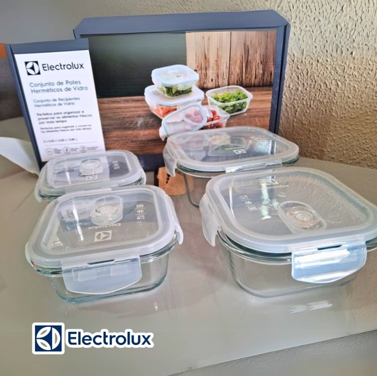 Conjunto De Potes Herméticos De Vidro Electrolux 4un Conjunto De Potes Herméticos De Vidro Electrolux 4un