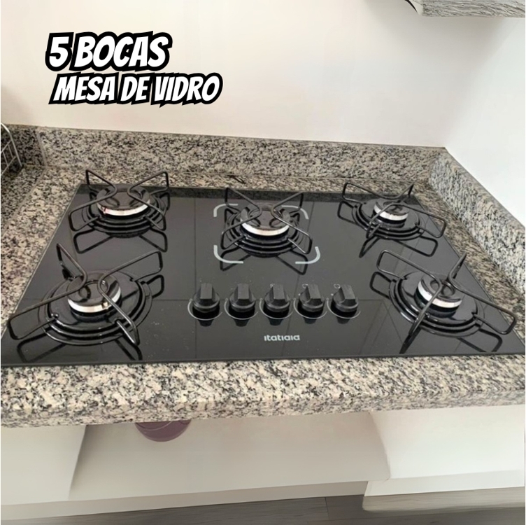 Cooktop Itatiaia Essencial 5 Bocas Preto - Bivolt Cooktop Itatiaia Essencial 5 Bocas Preto - Bivolt