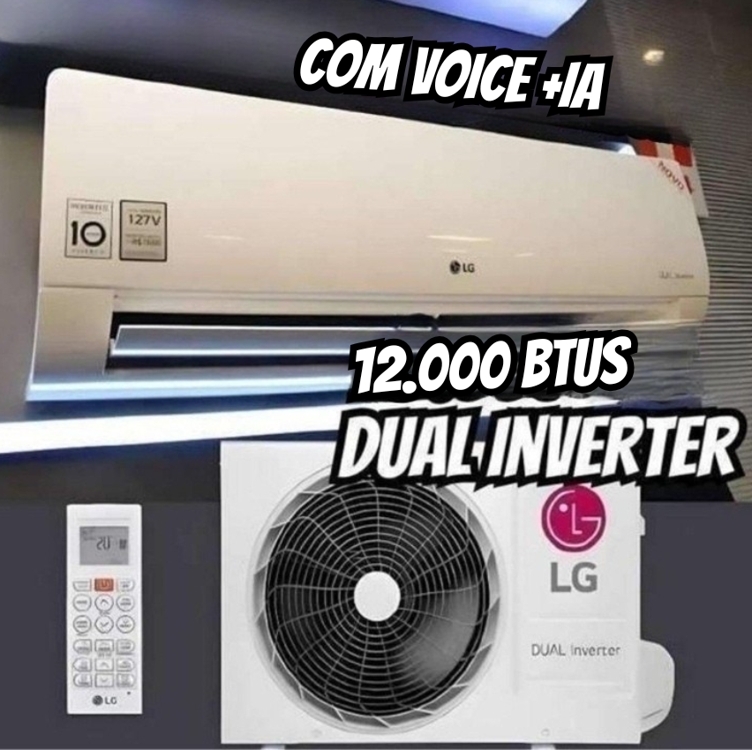 Ar-Condicionado LG DUAL Inverter Voice +AI 12.000 BTU Frio 127V - S3-Q12JA31B Ar-Condicionado LG DUAL Inverter Voice +AI 12.000 BTU Frio 127V - S3-Q12JA31B