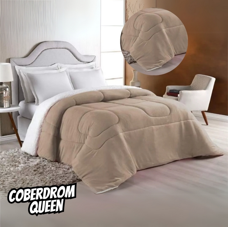Coberdrom Pele De Carneiro Big Sherpa Queen Alaska Everest Cor Avelã Desenho do tecido Liso Coberdrom Pele De Carneiro Big Sherpa Queen Alaska Everest Cor Avelã Desenho do tecido Liso
