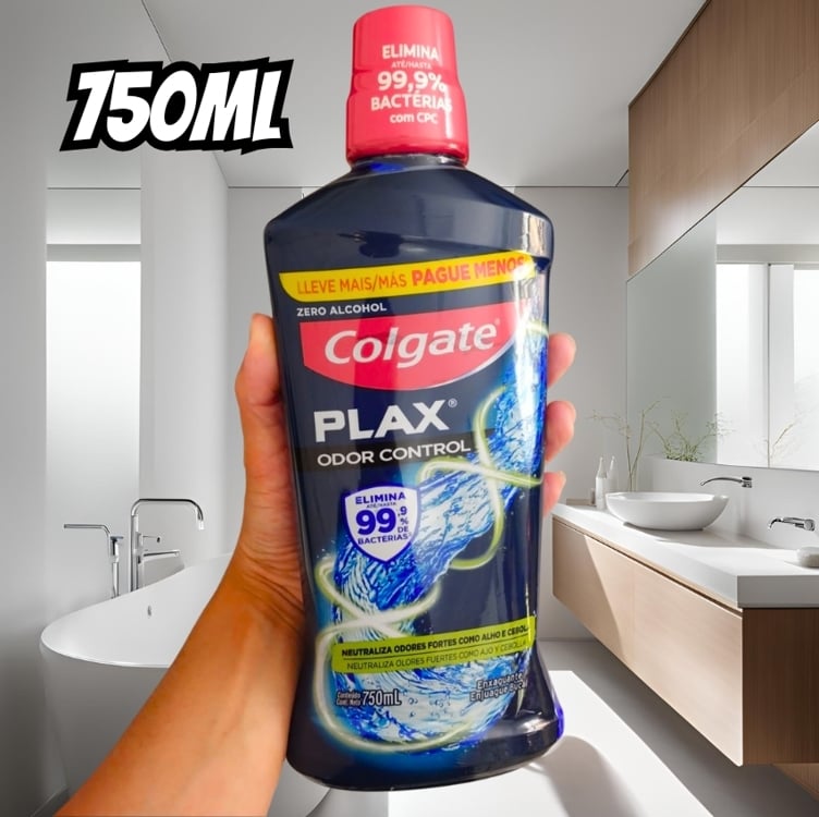 Colgate Plax Odor Control - Enxaguante Bucal, Embalagem Promocional, 750ml Colgate Plax Odor Control - Enxaguante Bucal, Embalagem Promocional, 750ml