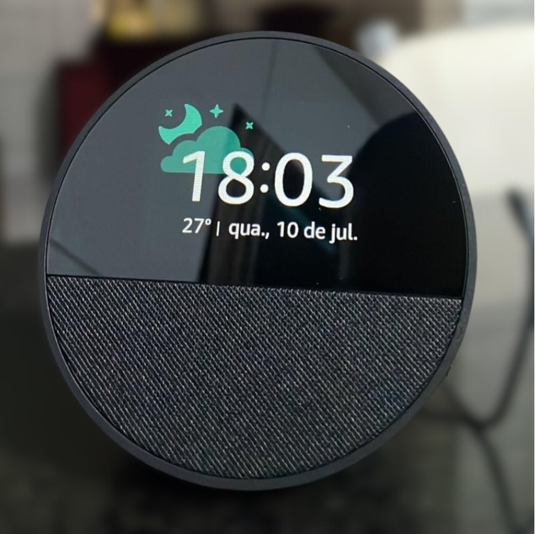 Novo Echo Spot com Alexa (2024) | Despertador inteligente com som vibrante | Cor Preta Novo Echo Spot com Alexa (2024) | Despertador inteligente com som vibrante | Cor Preta