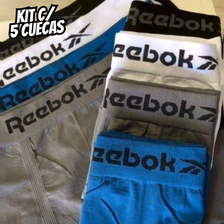 Kit 5 Cuecas Reebok Boxer Classic Microfibra Sortido Kit 5 Cuecas Reebok Boxer Classic Microfibra Sortido