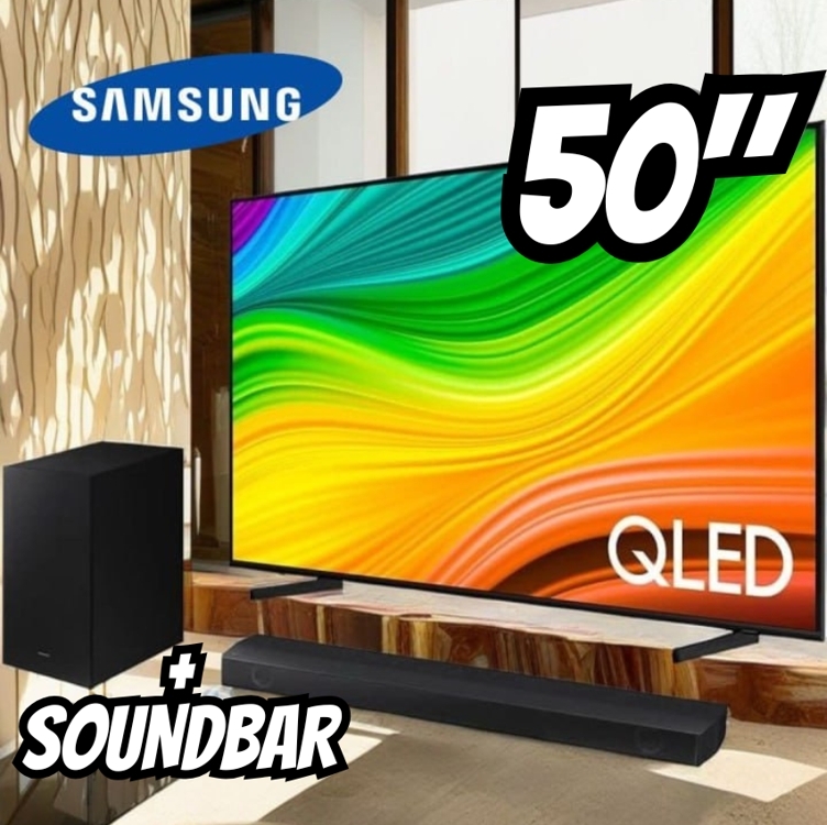 Smart Tv 50" Qled 4k 50q60d 2024 + Soundbar Hw-b550/zd - Samsung Smart Tv 50" Qled 4k 50q60d 2024 + Soundbar Hw-b550/zd - Samsung