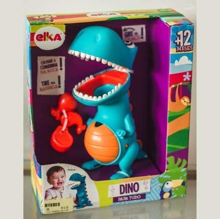 Brinquedo para Bebe Dino Papa Tudo com Acessórios, Elka, Multicor Brinquedo para Bebe Dino Papa Tudo com Acessórios, Elka, Multicor