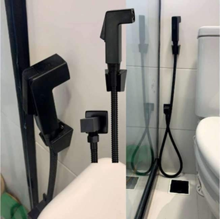 Ducha Higiênica Completa Quadrado Preto Fosco Black Matte Gw Comercial Ducha Higiênica Completa Quadrado Preto Fosco Black Matte Gw Comercial