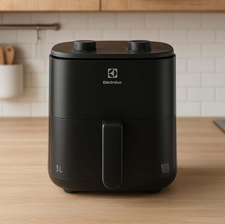 Air Fryer Electrolux por Rita Lobo 3L Preta Efficient c/ Desligamento Automático 1200W (EAF05) Air Fryer Electrolux por Rita Lobo 3L Preta Efficient c/ Desligamento Automático 1200W (EAF05)