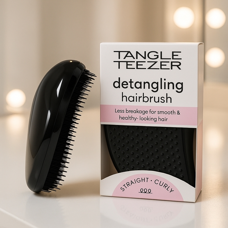 Tangle Teezer - Escova de cabelo desembaraçadora The Original Panther Black, para todos os tipos de cabelo, úmido e secos, Cor: Preta Tangle Teezer - Escova de cabelo desembaraçadora The Original Panther Black, para todos os tipos de cabelo, úmido e secos, Cor: Preta