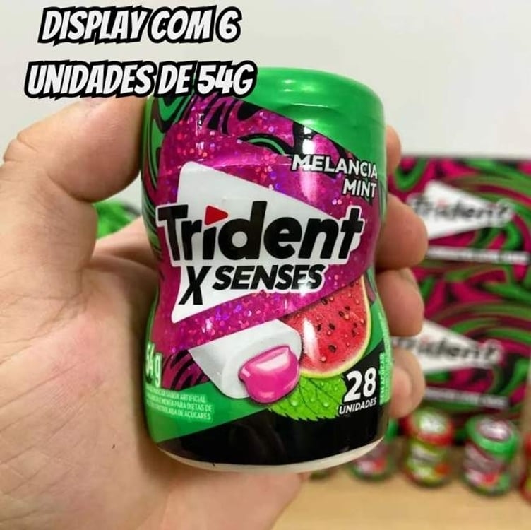 Chiclete Trident Xsenses Melancia Sem Açúcar - Display Com 6 Unidades De 54g Chiclete Trident Xsenses Melancia Sem Açúcar - Display Com 6 Unidades De 54g