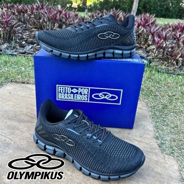 Tênis Olympikus Estilo 2 Masculino - Preto+Chumbo Tênis Olympikus Estilo 2 Masculino - Preto+Chumbo