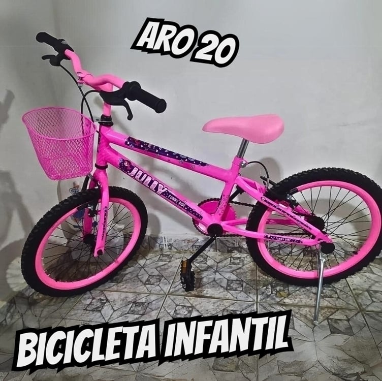 Bicicleta Infantil Colli Bike Jully 107-19d Aro 20 Com Cesta Cor Rosa Bicicleta Infantil Colli Bike Jully 107-19d Aro 20 Com Cesta Cor Rosa