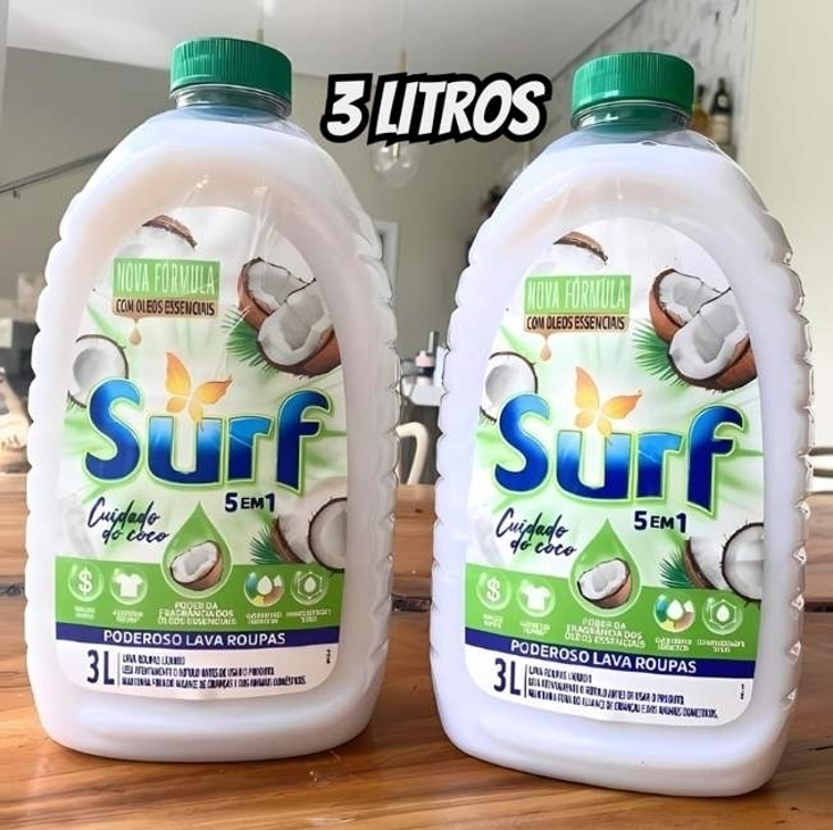 Sabão Líquido Surf 5 Em 1 Cuidado Do Coco 3 Lt, Surf Sabão Líquido Surf 5 Em 1 Cuidado Do Coco 3 Lt, Surf