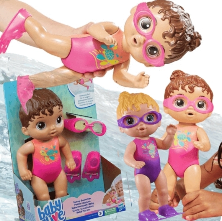 Baby Alive Boneca Sunny Swimmer - Cabelos Loiros Boneca de 25 cm em plástico com acessórios - Brinquedo para meninas e meninos a partir de 3 anos Baby Alive Boneca Sunny Swimmer - Cabelos Loiros Boneca de 25 cm em plástico com acessórios - Brinquedo para meninas e meninos a partir de 3 anos