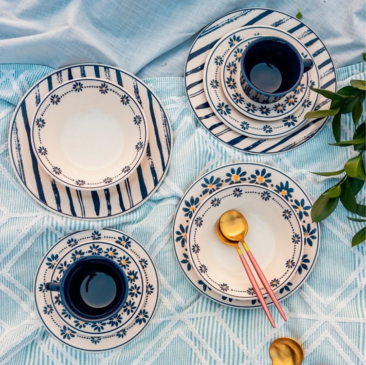Aparelho De Jantar 20 Peças Biona Donna 24 Margaridas Aparelho De Jantar 20 Peças Biona Donna 24 Margaridas