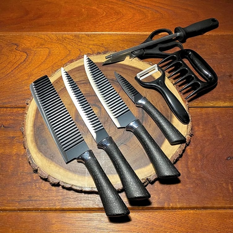 Conjunto De Facas Chef Profissional 8 Peças Churrasco Inox Conjunto De Facas Chef Profissional 8 Peças Churrasco Inox