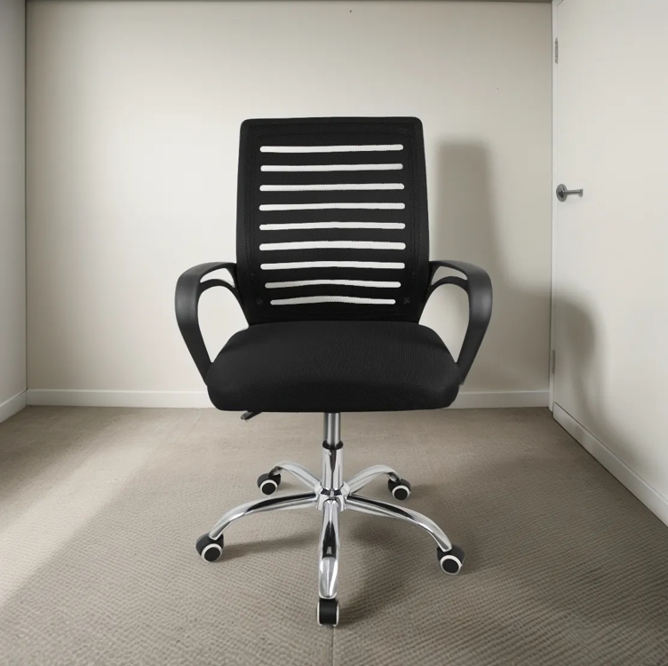 Cadeira Secretária Giratória De Escritório Ergonômica Mesh Cor Preto