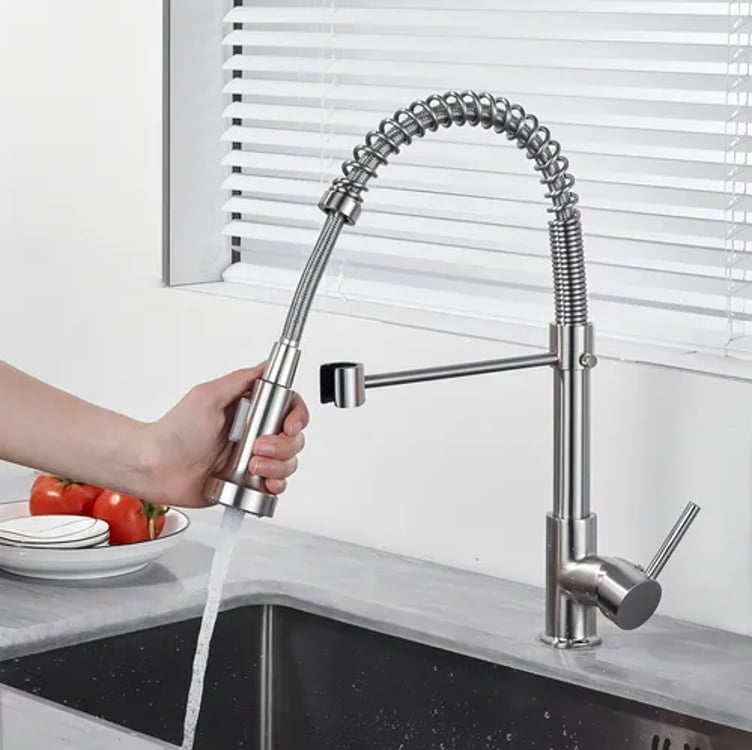 Torneira De Bancada Gourmet Para Cozinha Quente e frio Misturador Monocomando Inox Escovado Yesop Torneira De Bancada Gourmet Para Cozinha Quente e frio Misturador Monocomando Inox Escovado Yesop